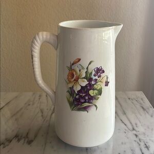 Charming Floral Ceramic Pitcher